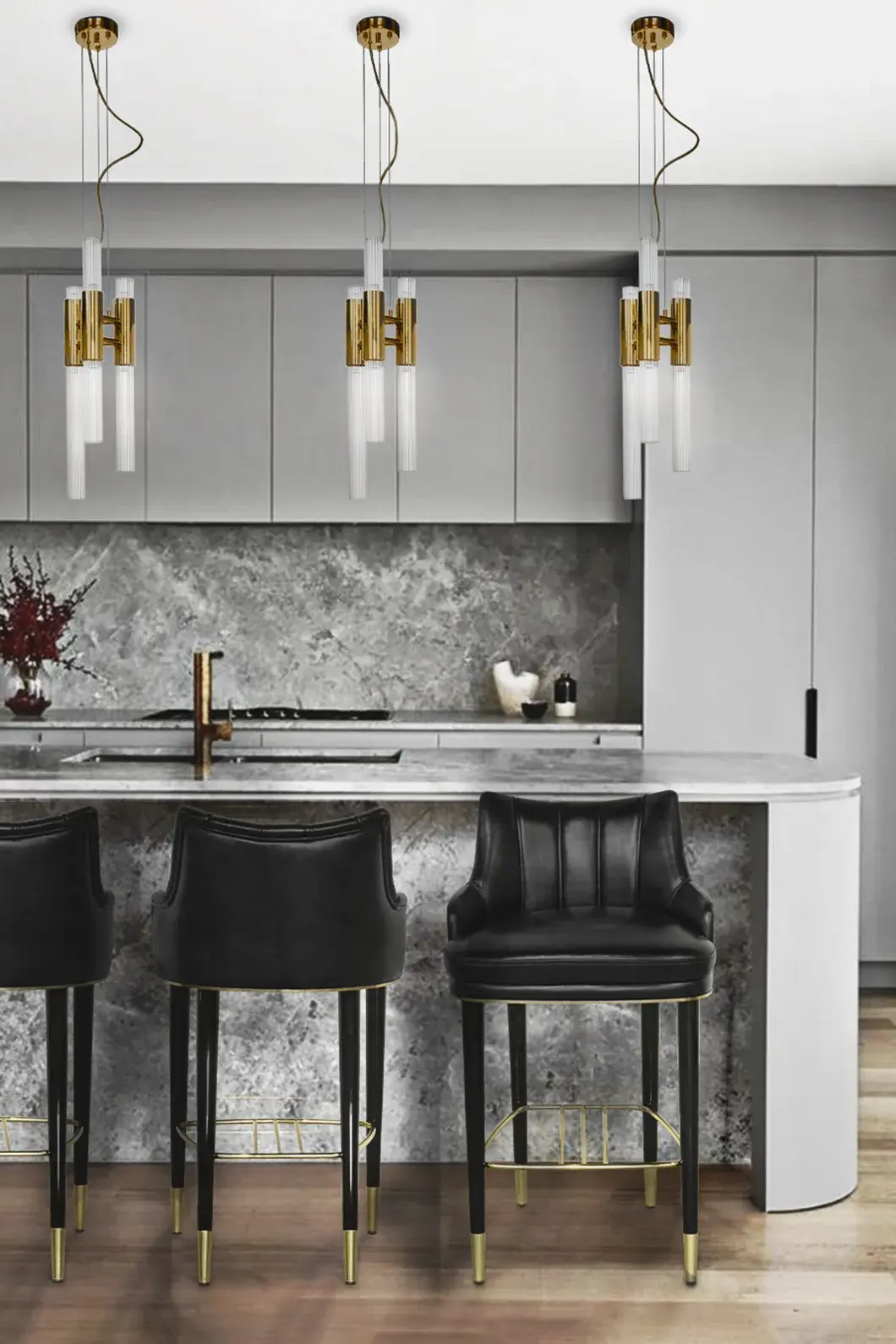 Velour Counter Stool - 2