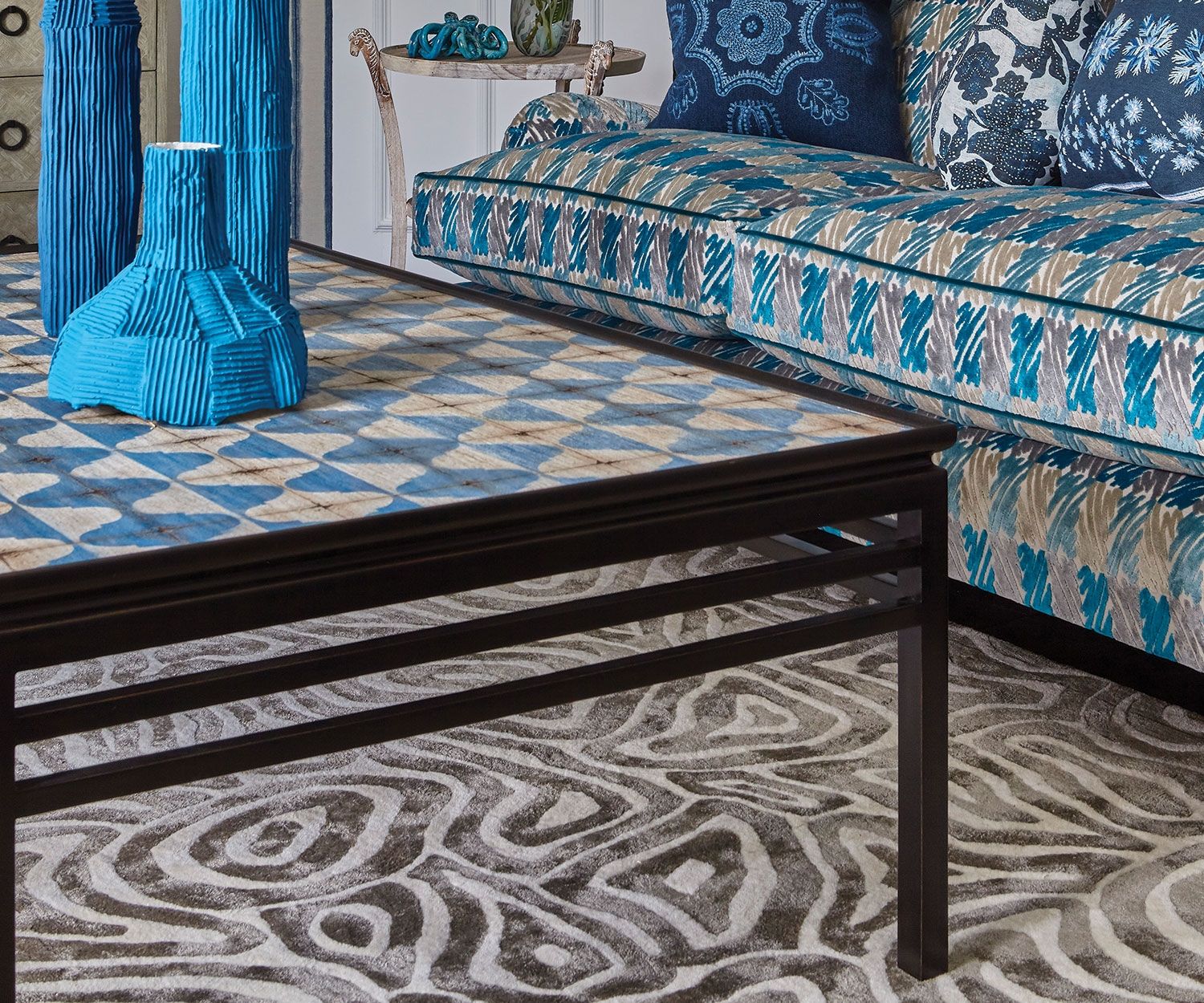 Designer Biscuit Hand-Woven Luxury Rug