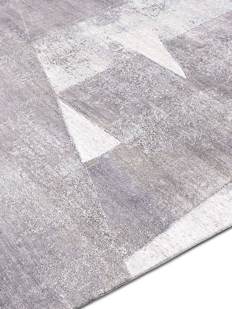 Snow Silver Hand-Woven Exquisite Rug ☞ Size: 140 x 210 cm