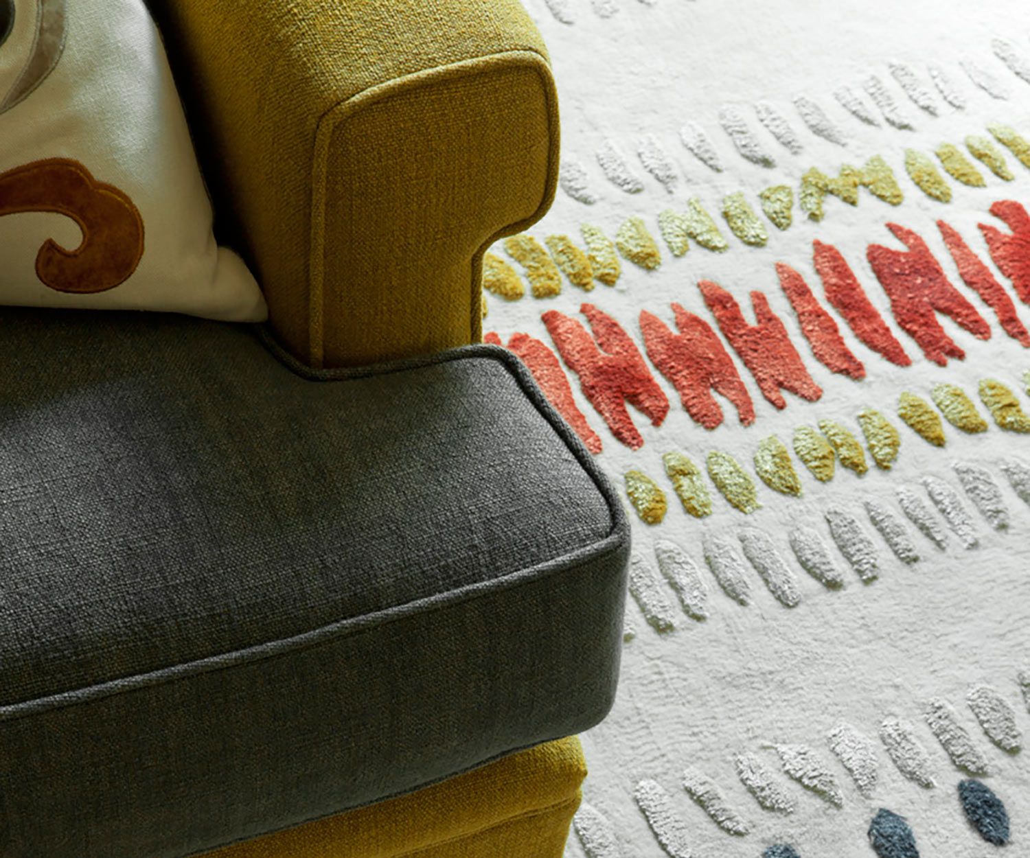 Designer Striped Russet Luxury Rug