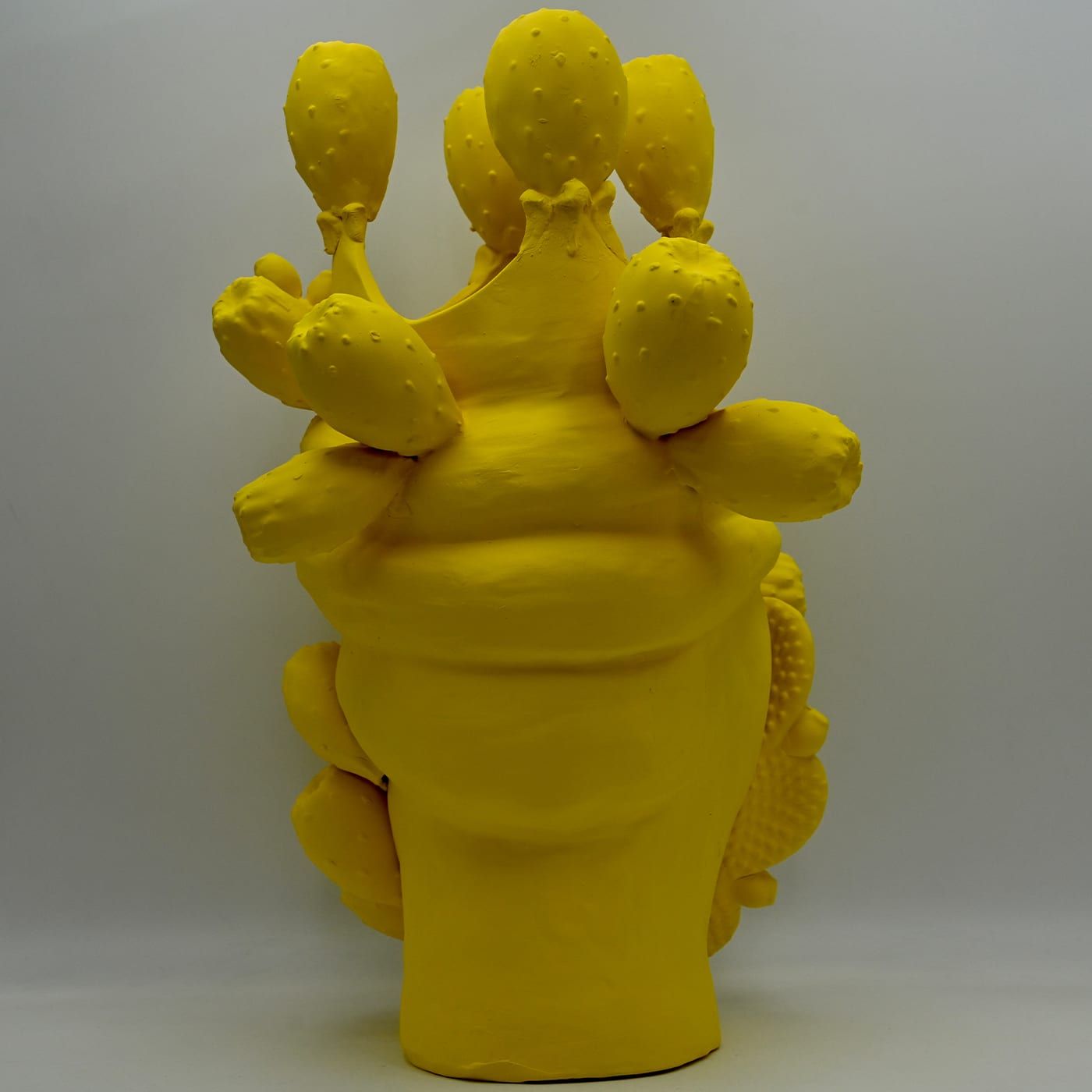 Yellow Moor's Head Sculpture Italian Artisan Craft