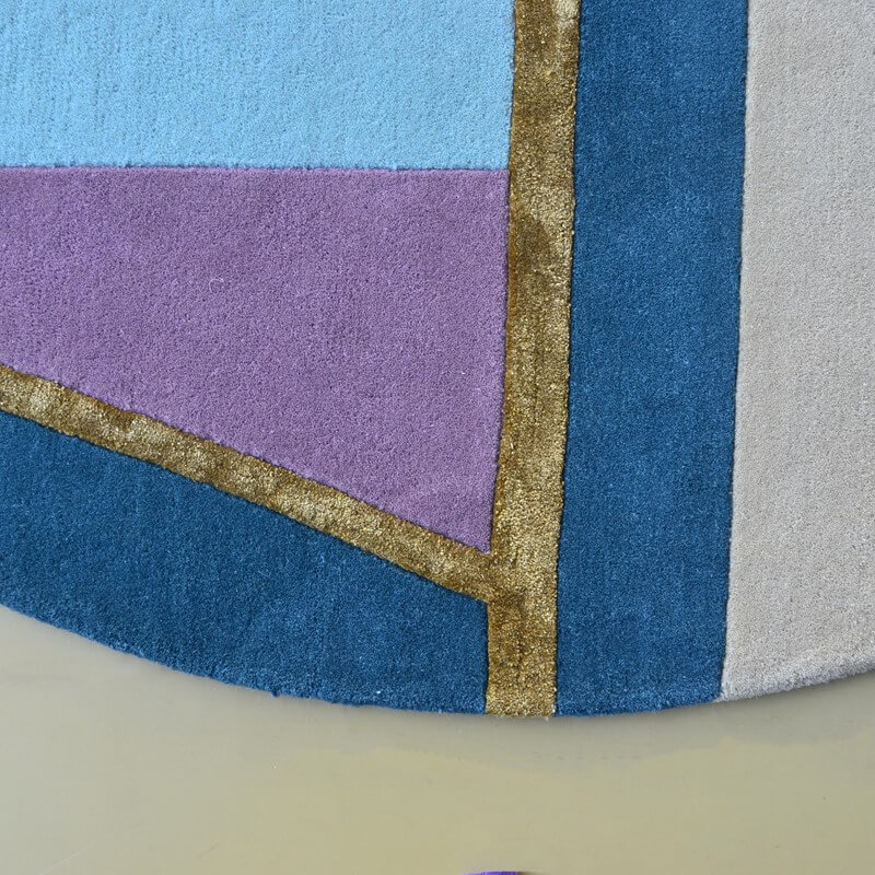Hand Woven Pink Circle Geometric Rug | Size: Ø 150 cm
