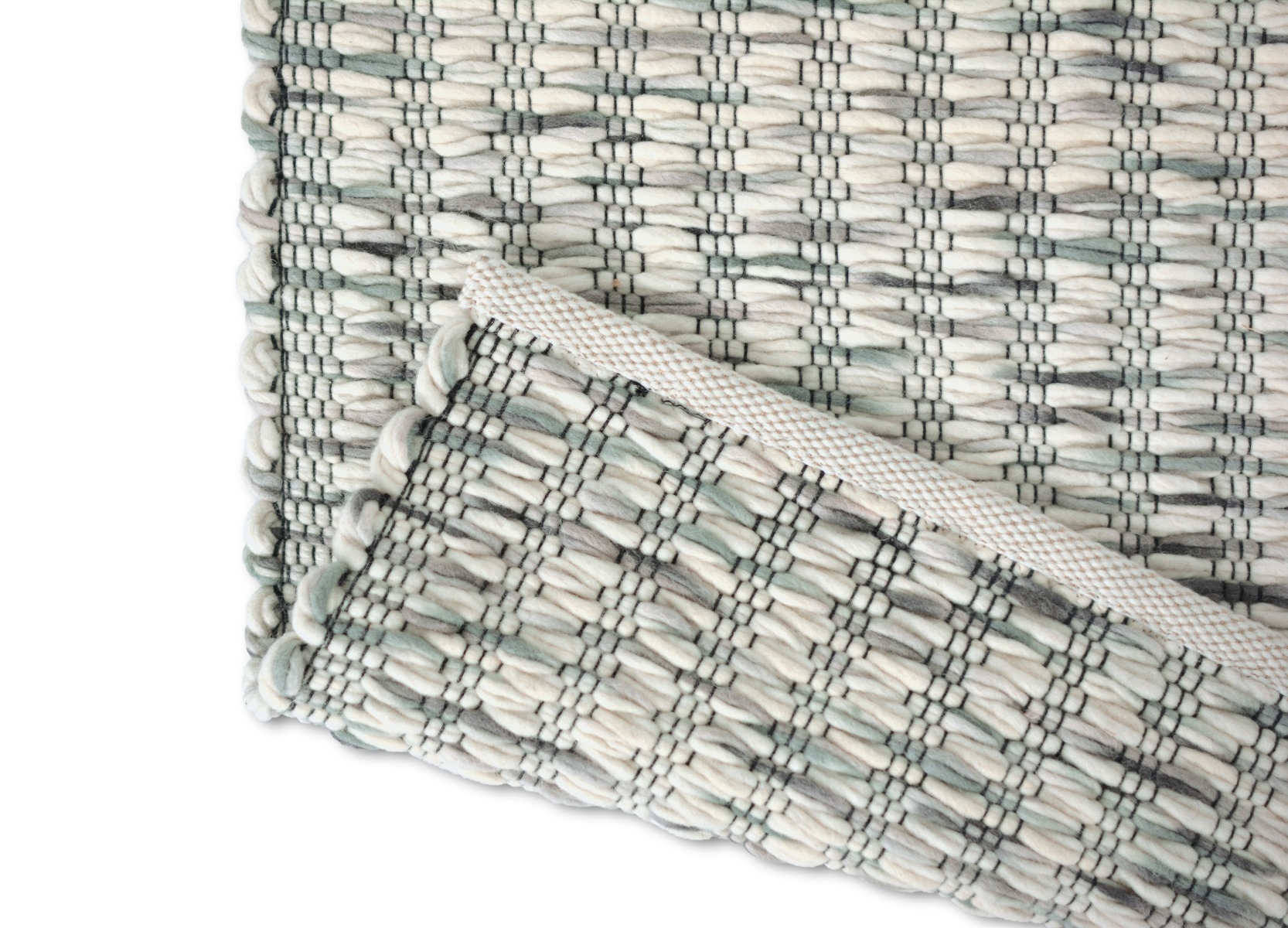 Flat Woven Wool Blue Rug ☞ Size: 200 x 280 cm