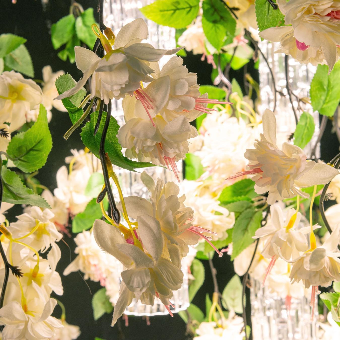 White Cascade Square Artisan Chandelier