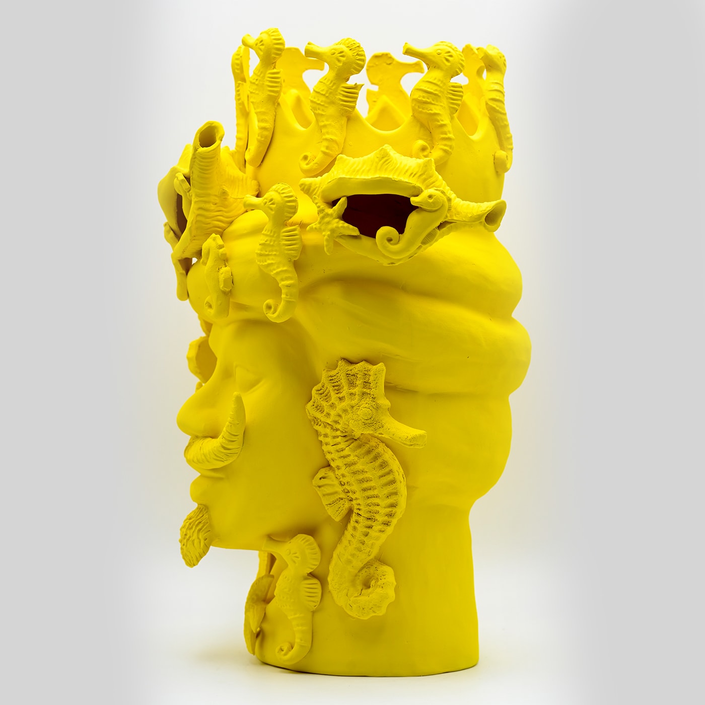 Moor's Head Sculpture in Vibrant Yellow