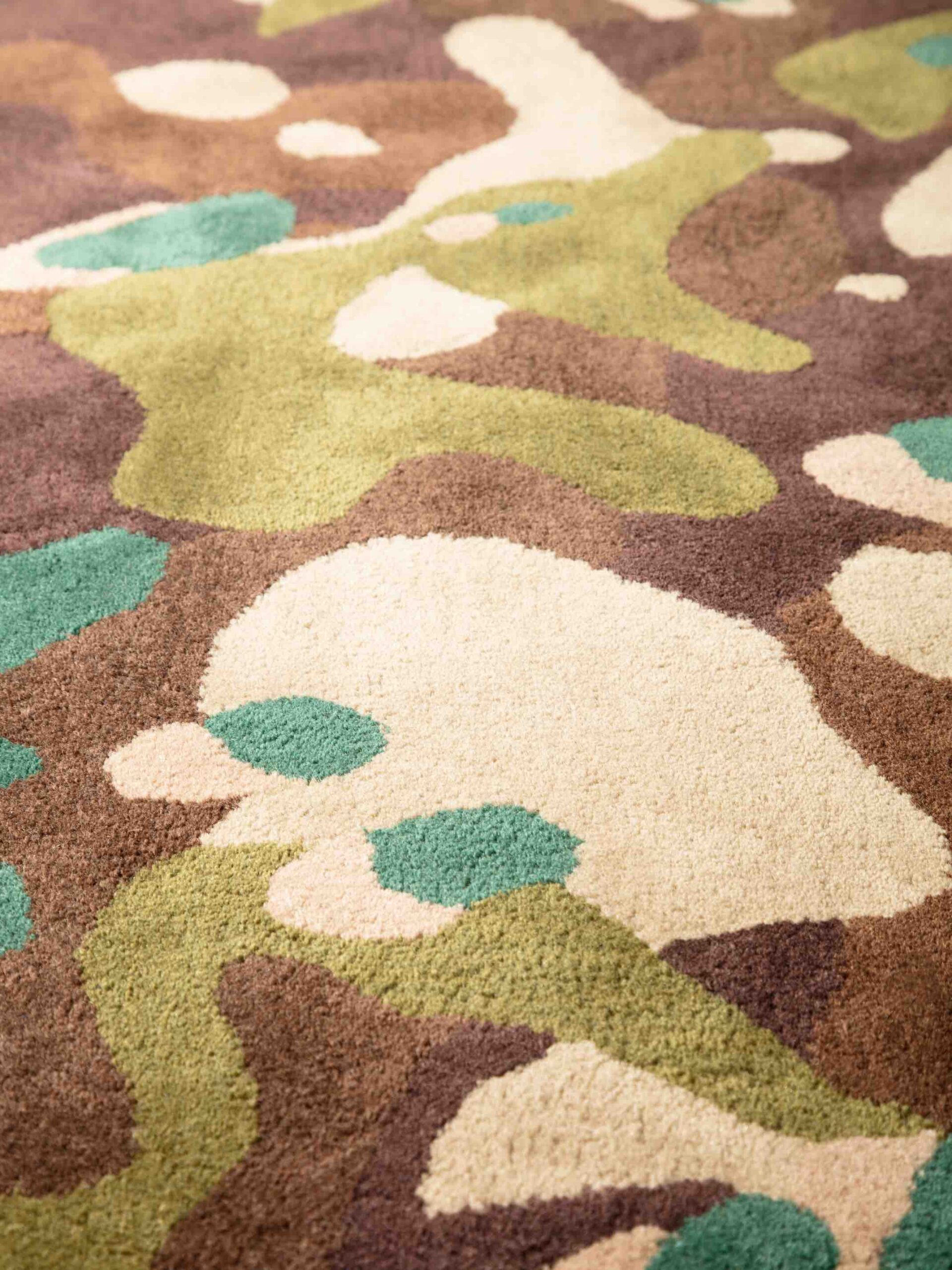 Camouflage Macro Brown Wool Rug