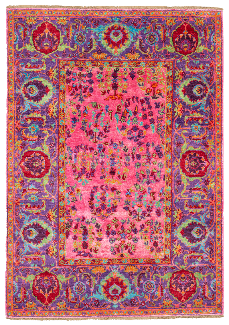 Hand-Knotted Wool / Silk Designer Rug | Size: 500 x 600 cm