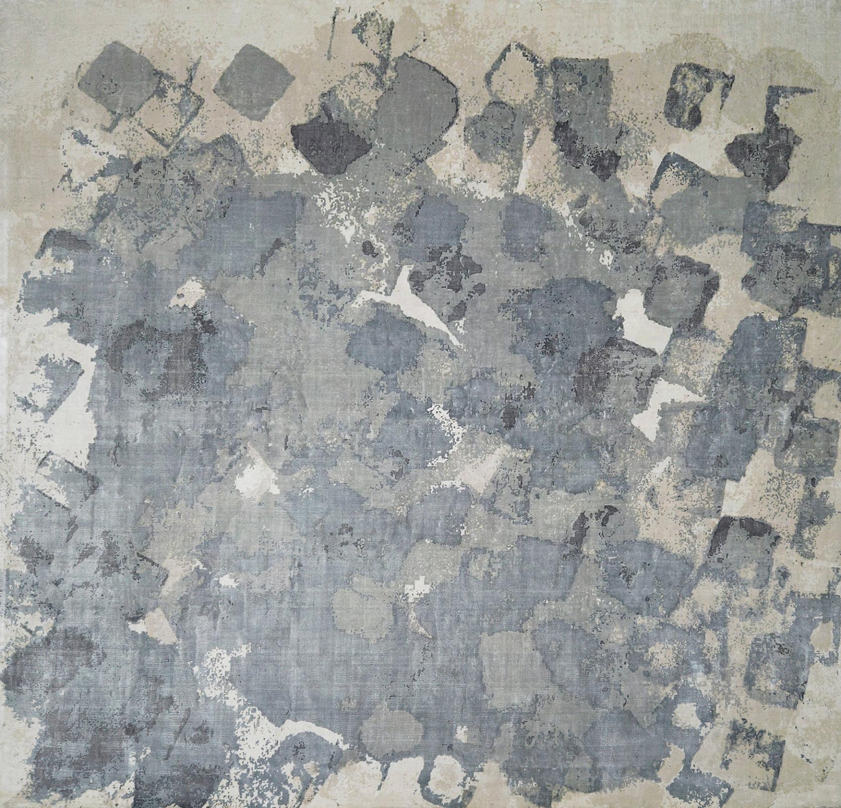 Patchwork Astral Grey Textured Rug | Size: 400 x 400 cm