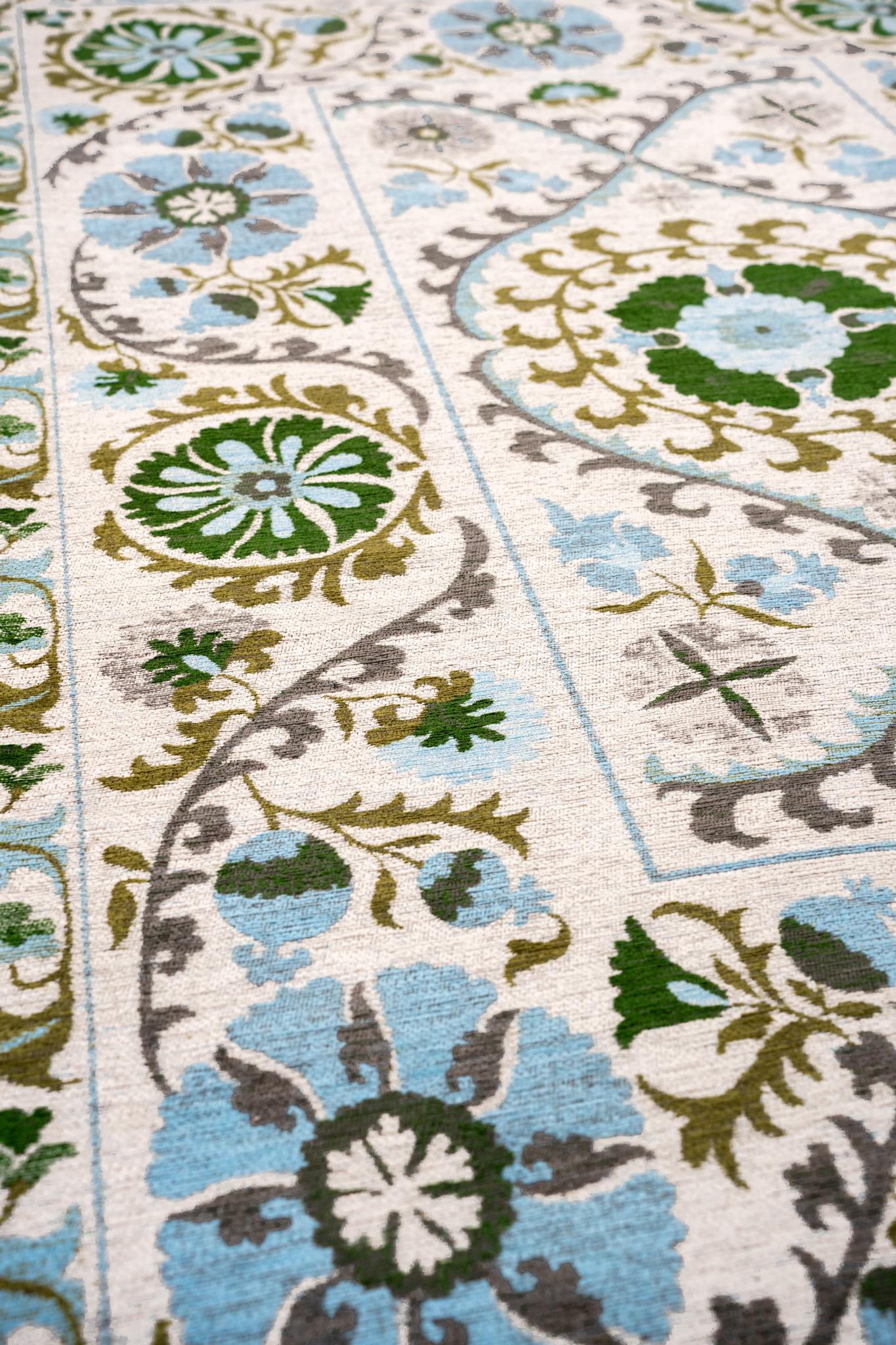 Multicolor Suzani Embroidered Rug | Size: 170 x 240 cm