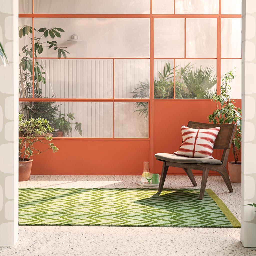 Flat Weave Green Outdoor Rug | Size: 160 x 230 cm