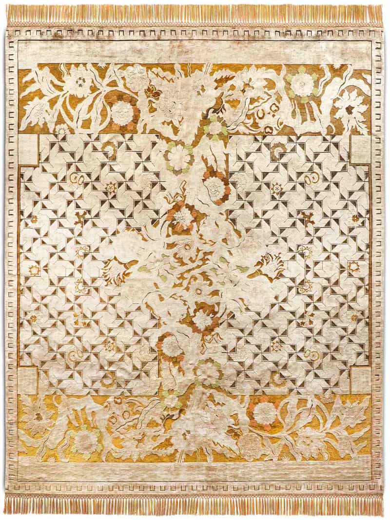 Floral Versus Hand-Woven Exquisite Rug ☞ Size: 250 x 300 cm