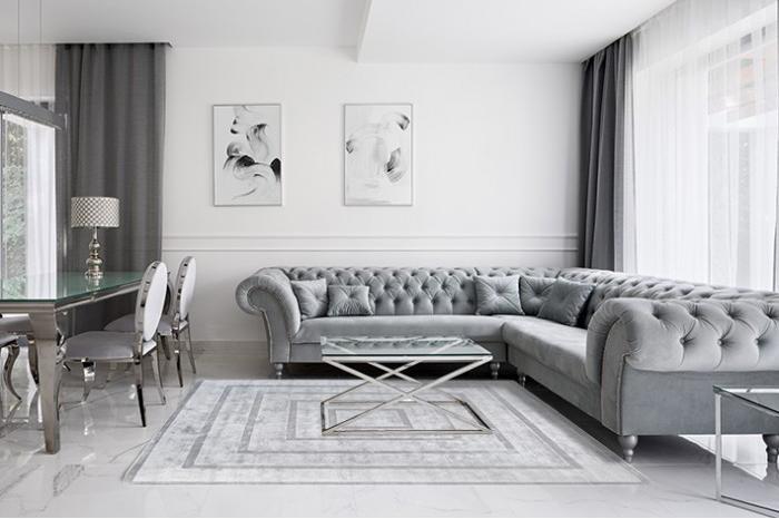 Border Hand-Loomed Silver Rug | Size: 200 x 300 cm
