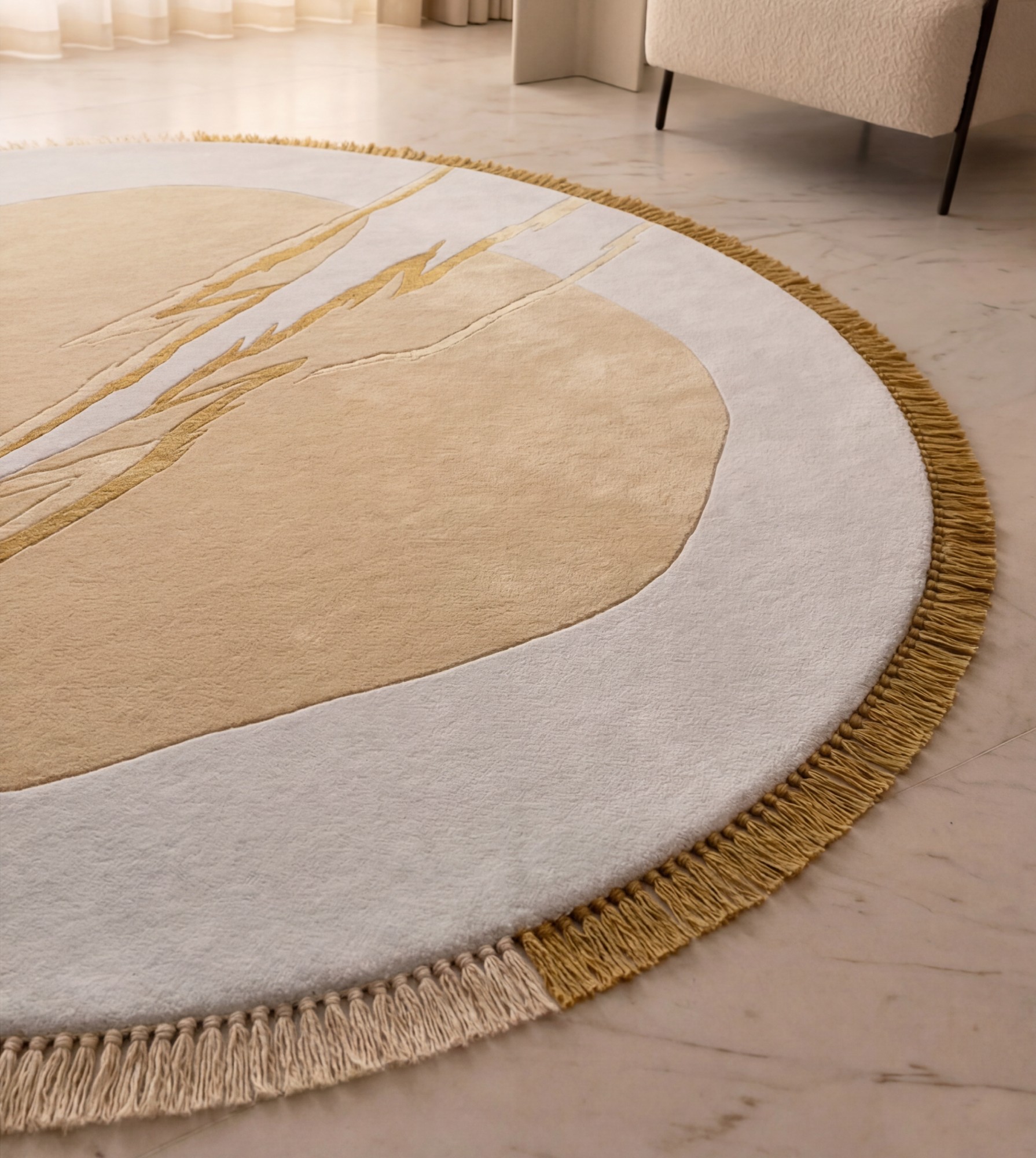 Lightning Crest Ivory Designer Rug