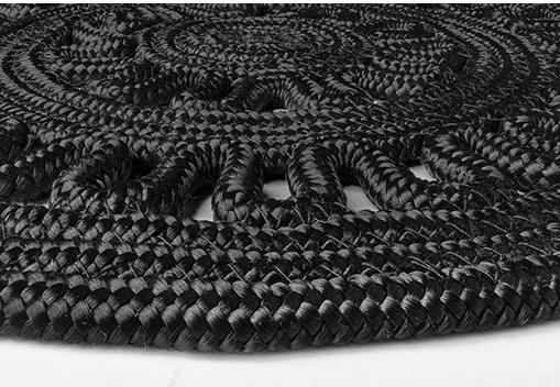 Rope Braided Black Rug | Size: 200 x 300 cm