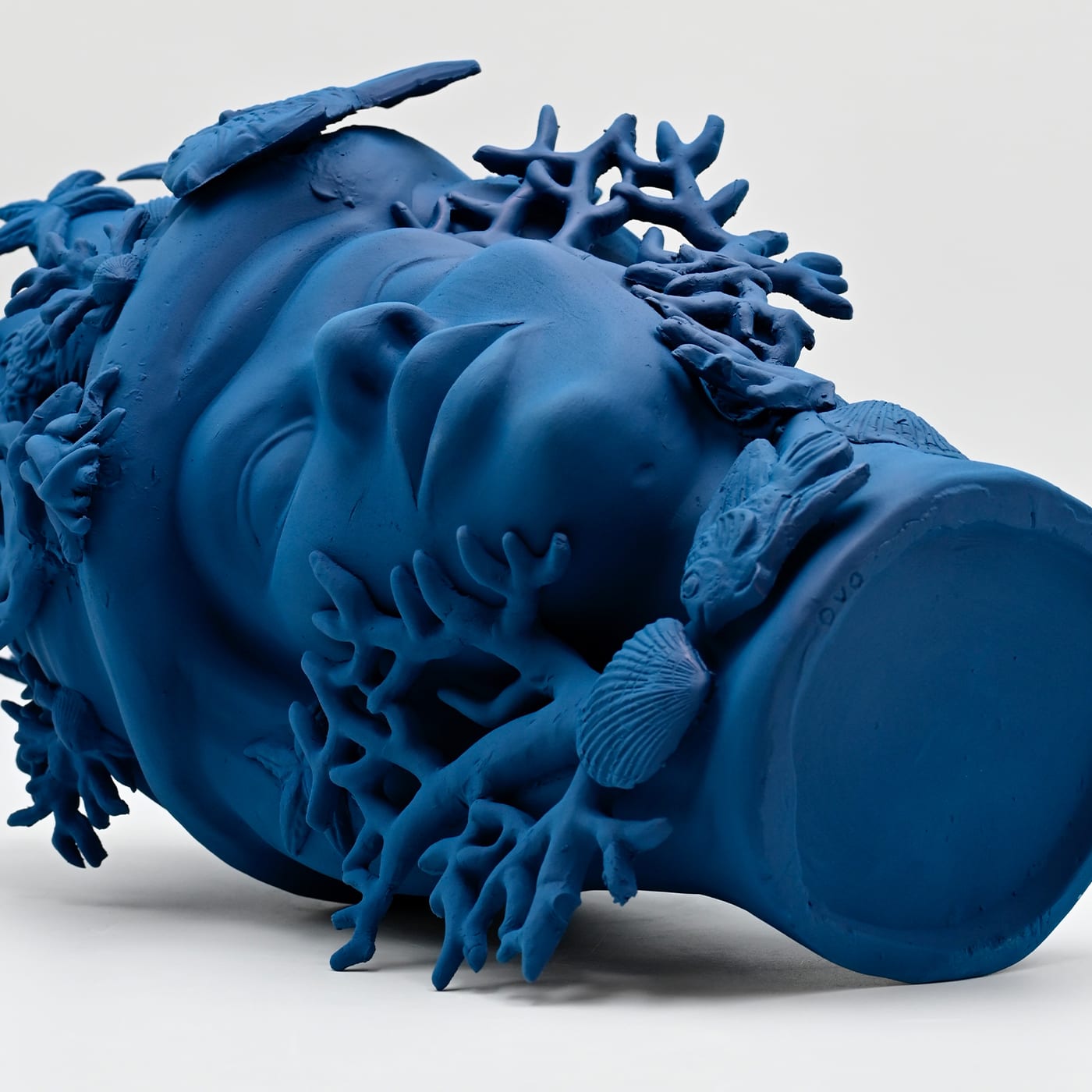 Royal Blue Handcrafted Moor's Head Sculpture
