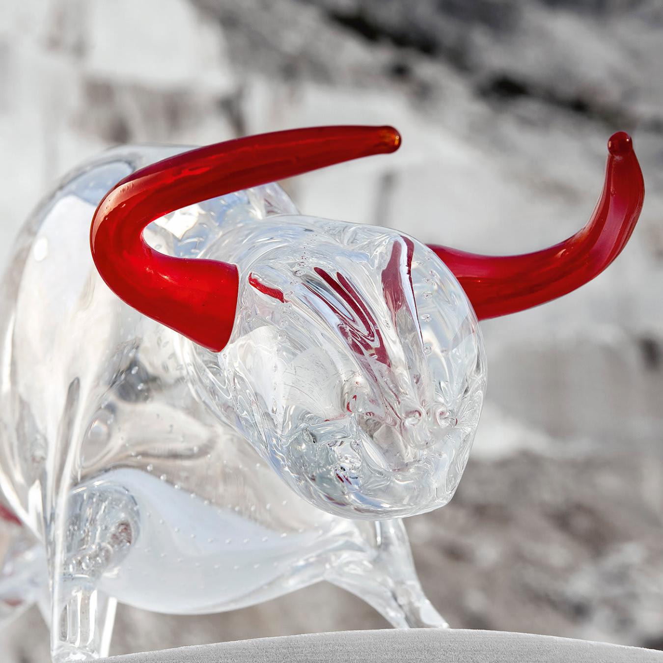 Glass Bull Italian Figurine