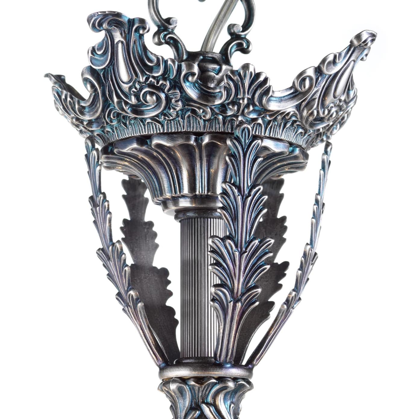 Classic Blue Silver Chandelier