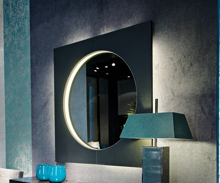 Black & More Illuminated Leather Mirror