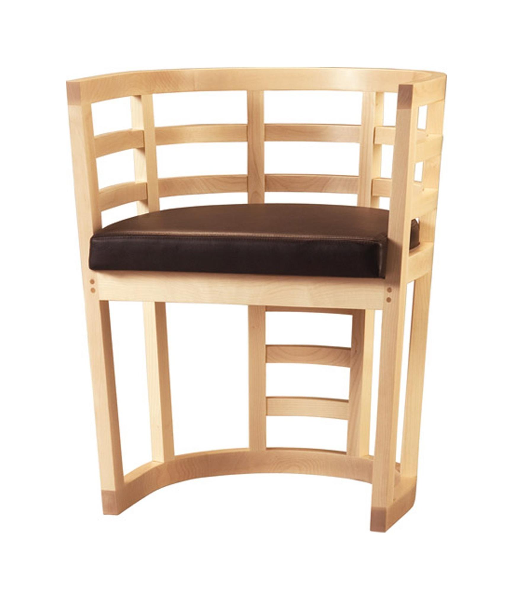 Cartesia Natural Wood Handcrafted Chair with Armrests
