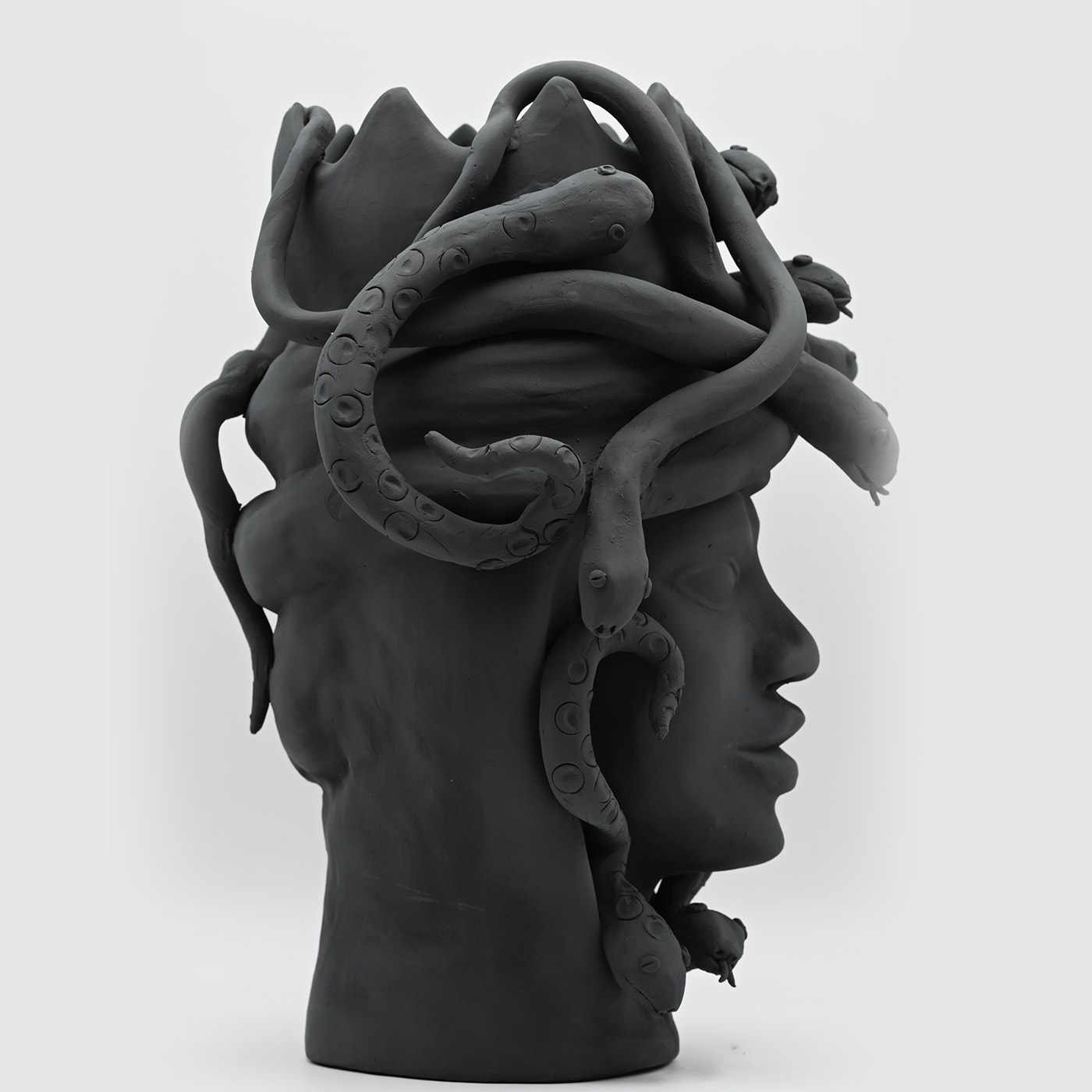 Dark Grey Moor's Head Artisan Sculpture