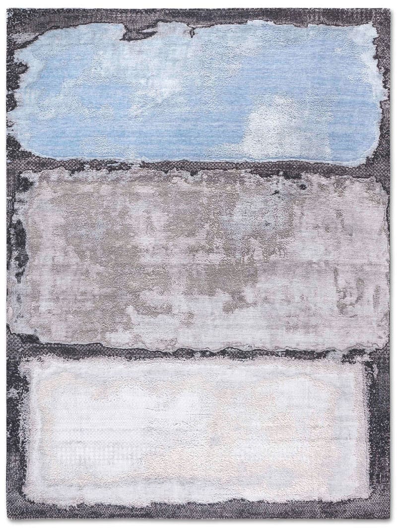 Light Blue Taupe Hand-Woven Exquisite Rug ☞ Size: 300 x 400 cm