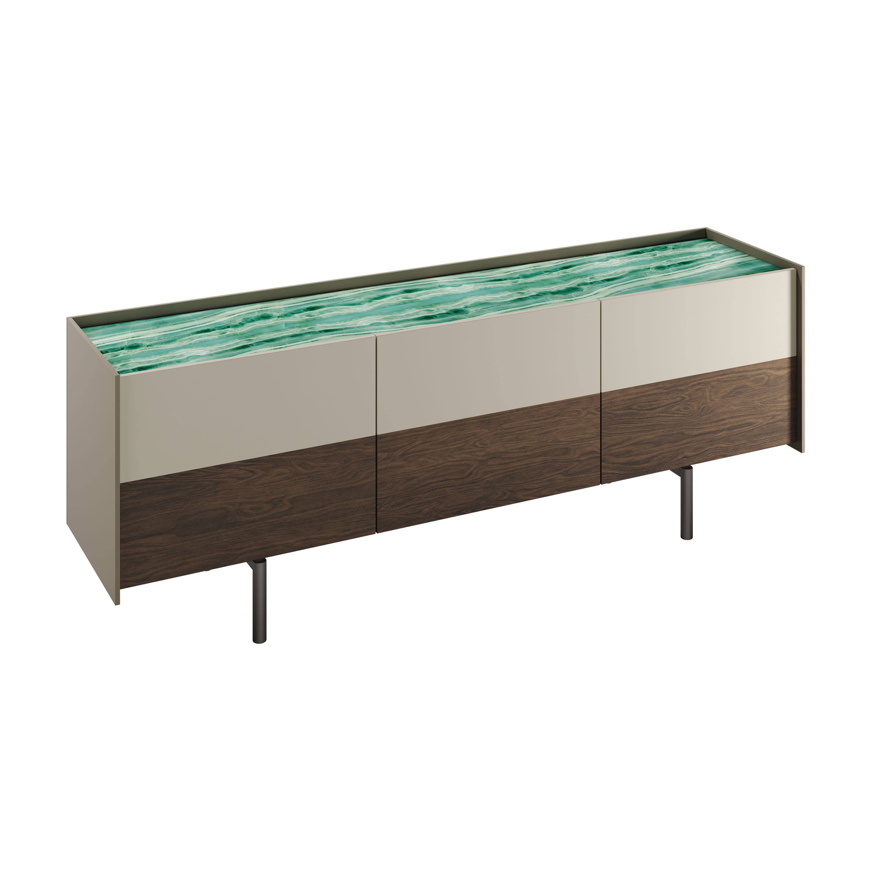 Acadea 3-Door Glass Sideboard