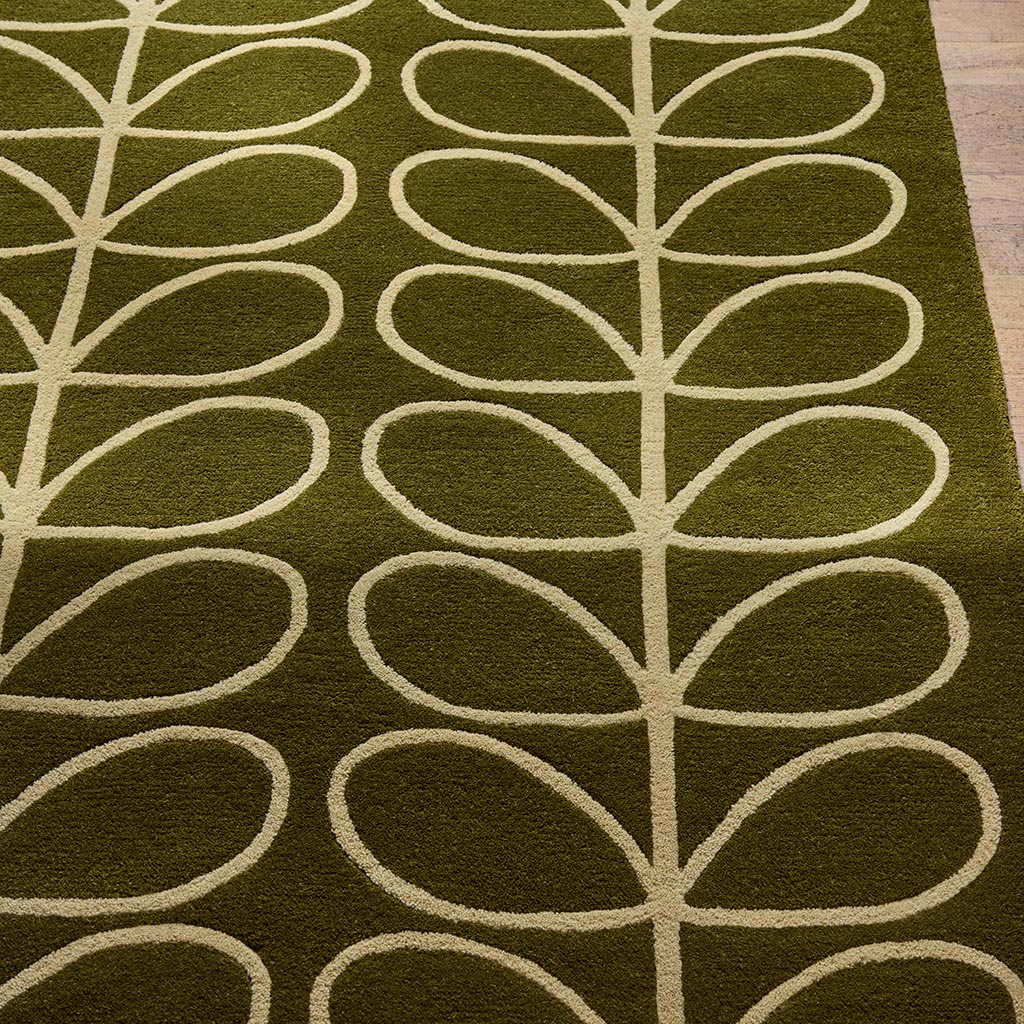 Linear Stem Olive Rug | Size: 120 × 180 cm