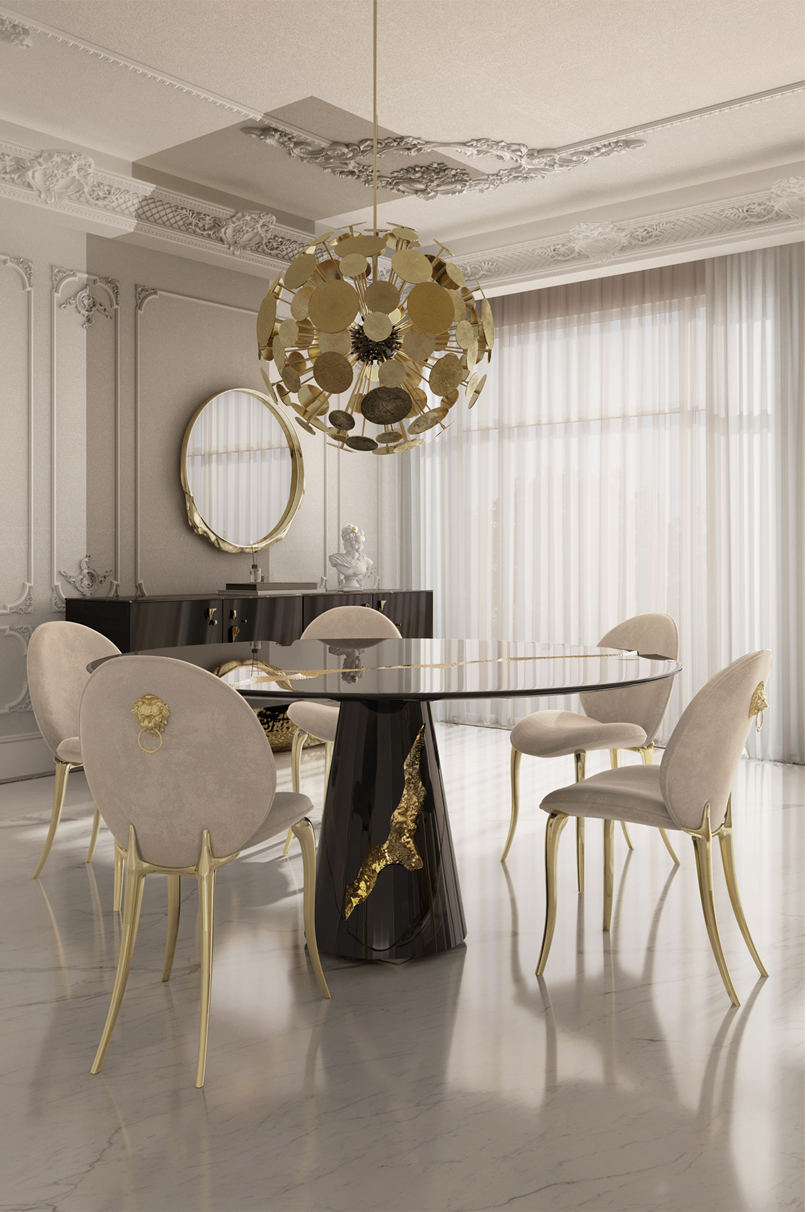 Fissure Black Luxe Dining Table