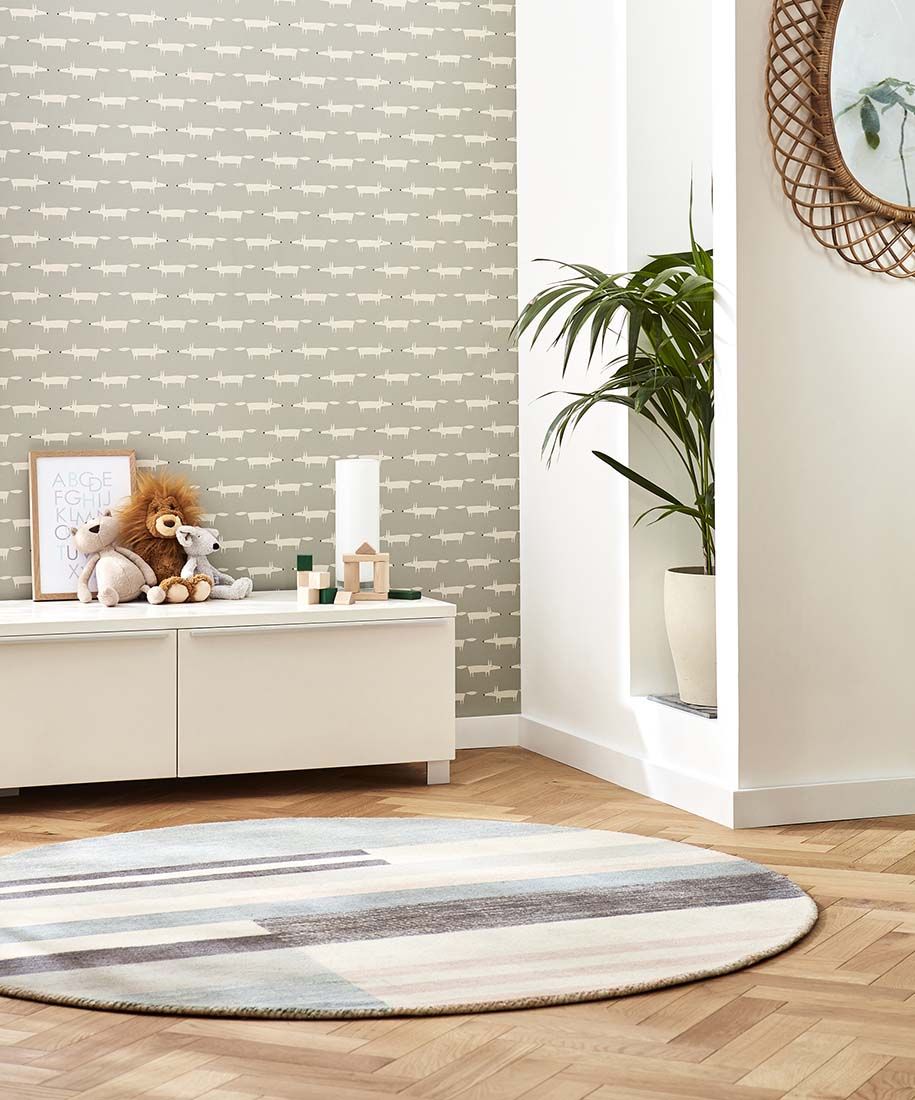 Straight Lines Handwoven Circle Rug