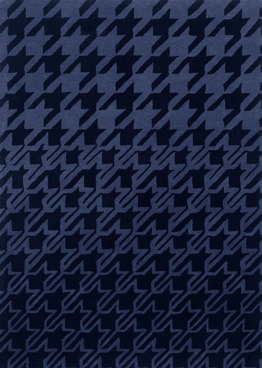 Houndstooth Dark Blue Designer Rug | Size: 200 x 280 cm