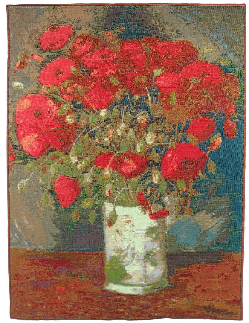 Vase with Poppies by Van Gogh Handwoven Tapestry