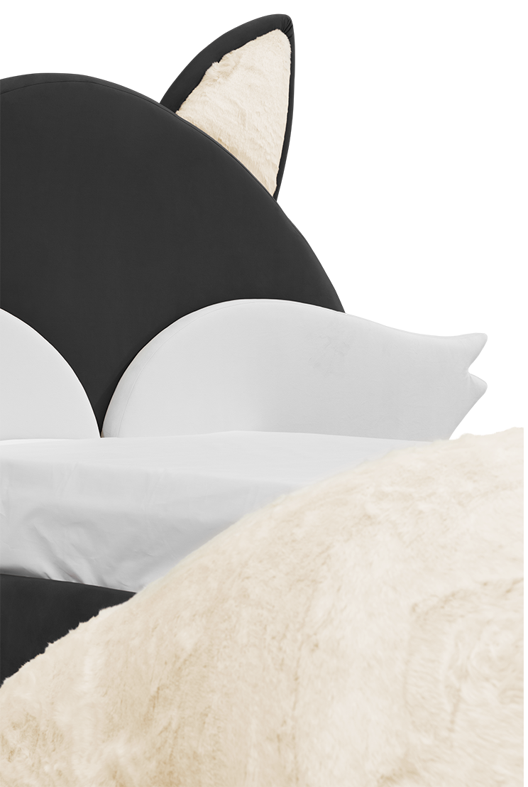 Fox Black & White Kids Bed | Mattress Size: 90 x 190 cm