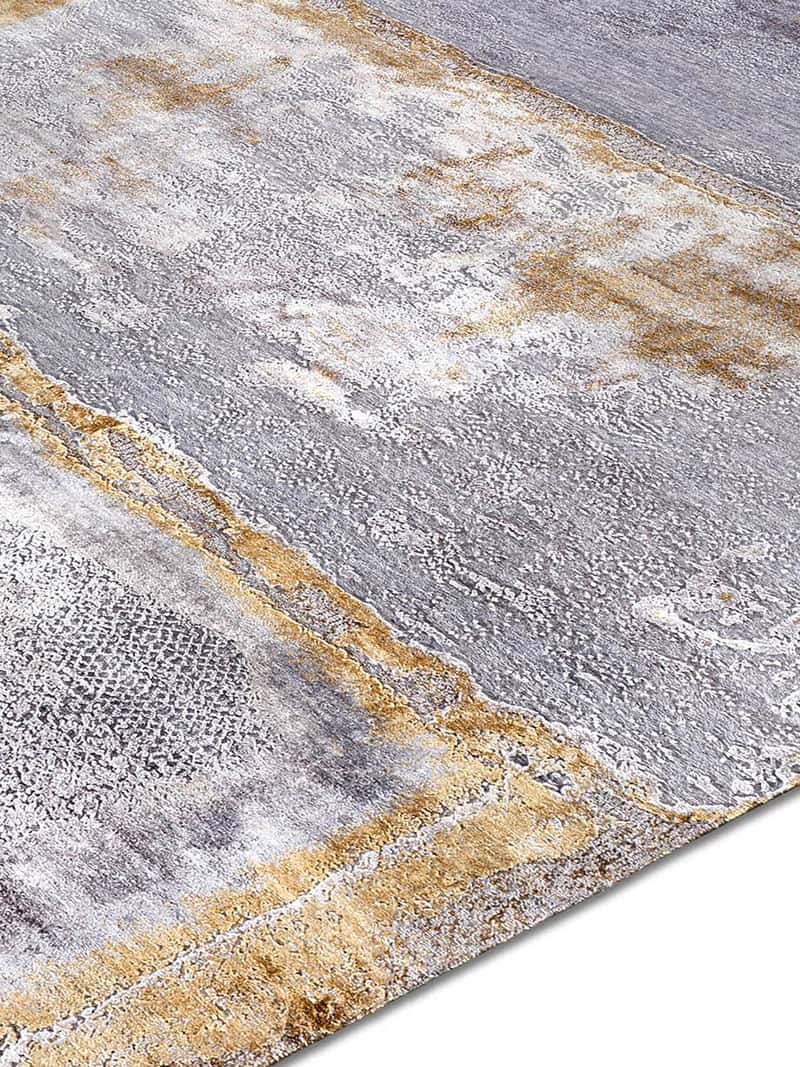 Silver White Grey Hand-Woven Exquisite Rug ☞ Size: 183 x 274 cm