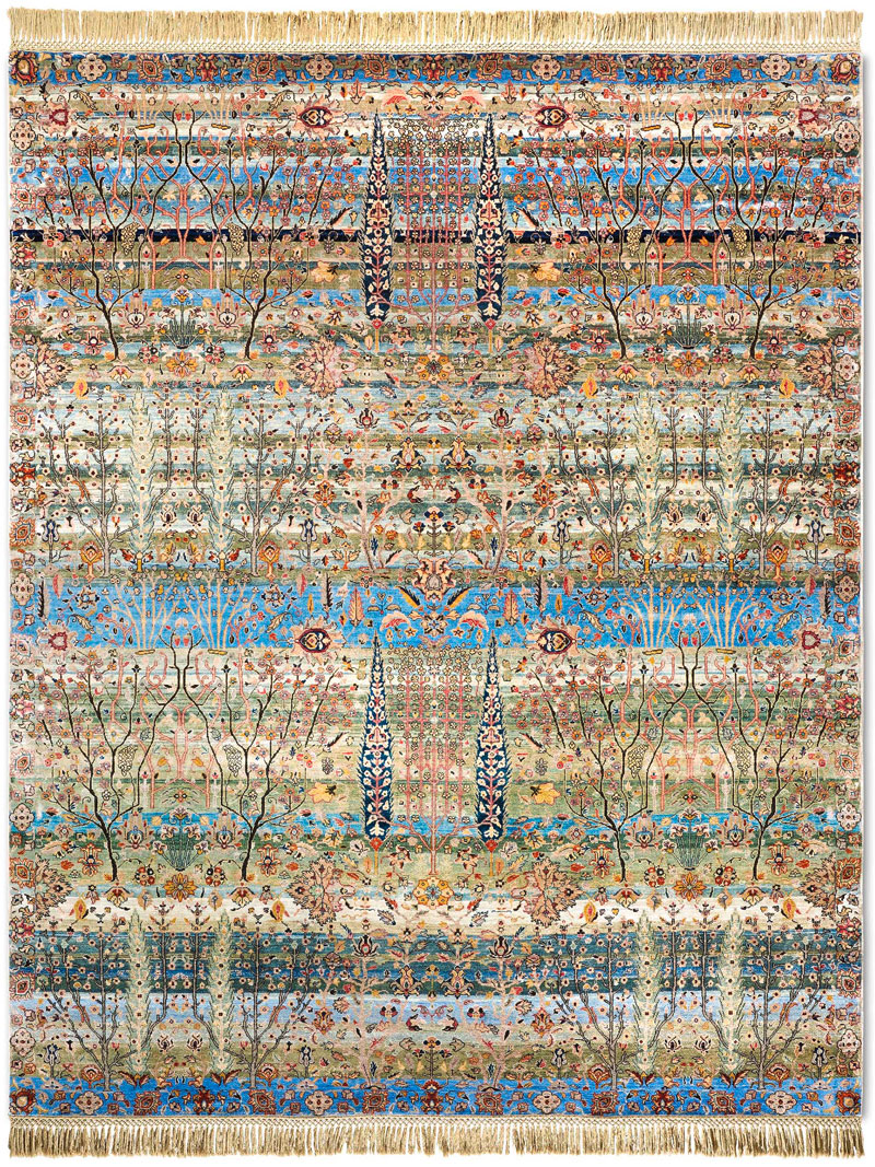 Pine Garden Hand-Knotted Wool Rug | Size: 365 x 457 cm