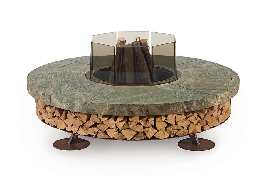 Marble Outdoor Fire Pit | Finishing: Green | Dimensions: Ø 250 cm