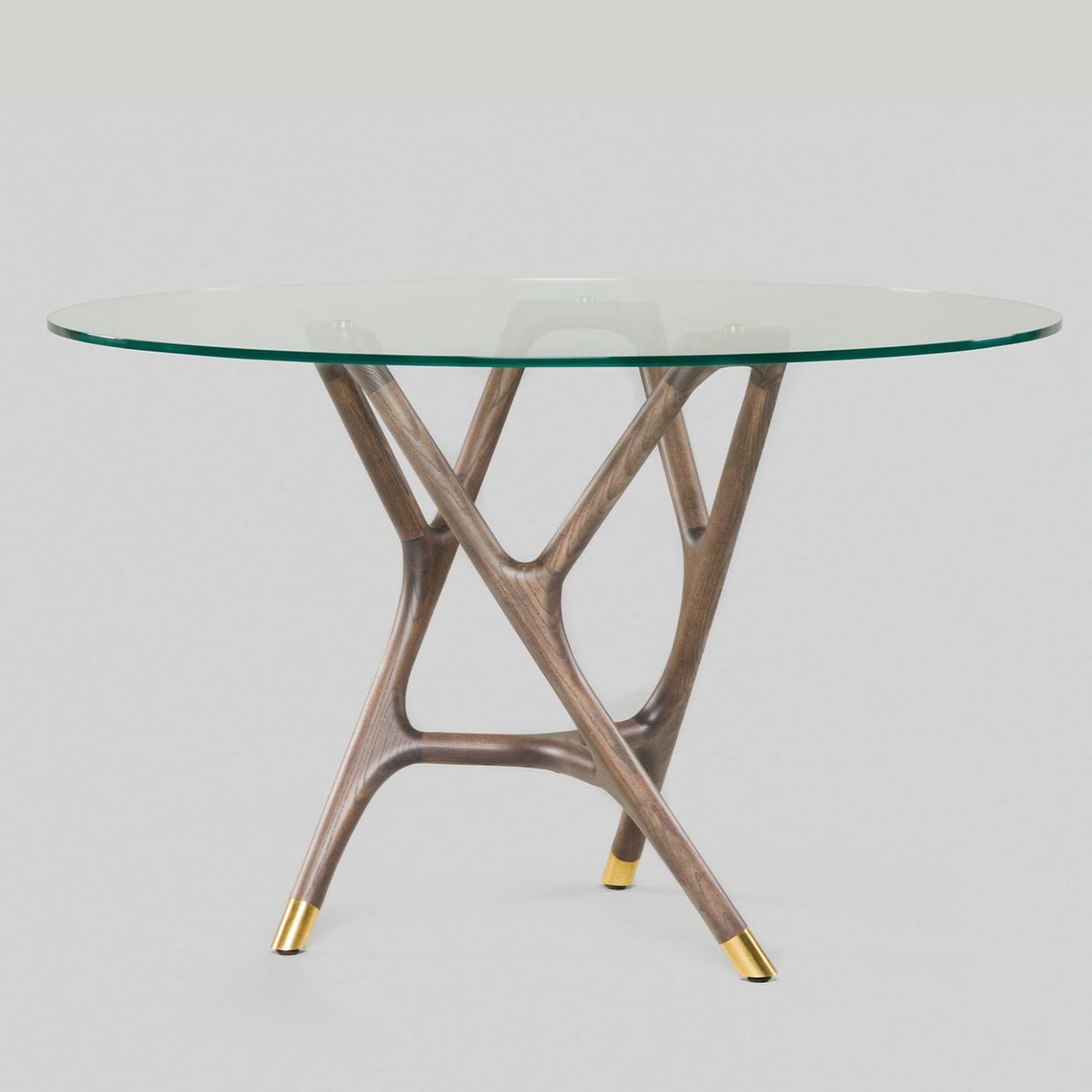 Joyce Round Glass Top Artisan Table