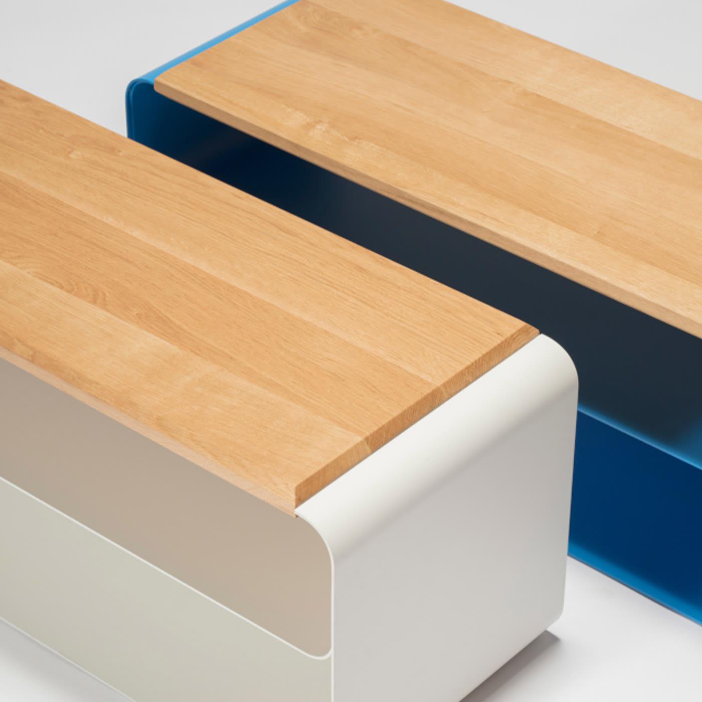 Wood &amp; Steel Frame Bench - 1