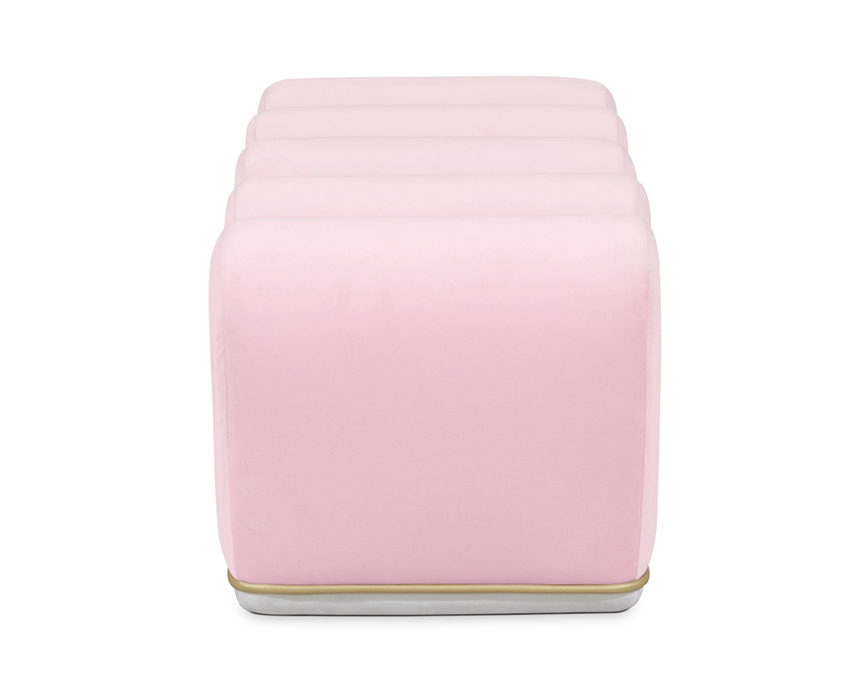 Sweet Swirl Pink Velvet Bench