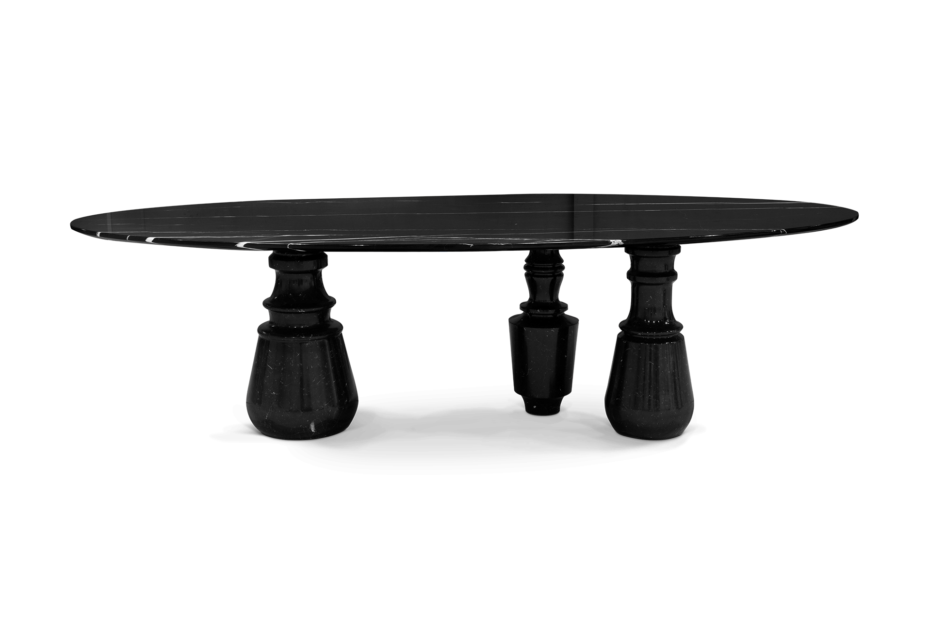 Oval XL Nero Marquina Luxe Dining Table