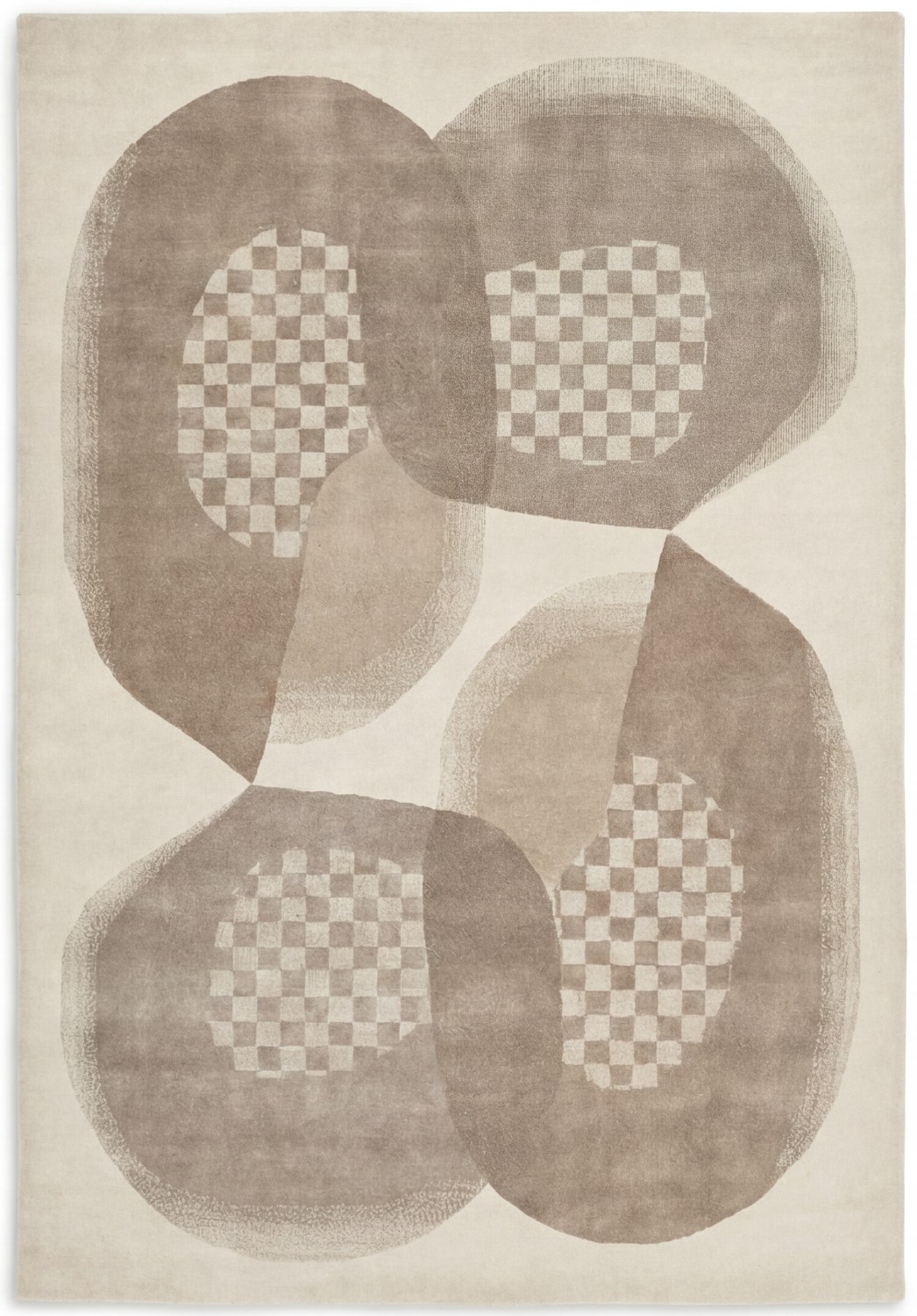 Soft Orbits Taupe Handwoven Rug