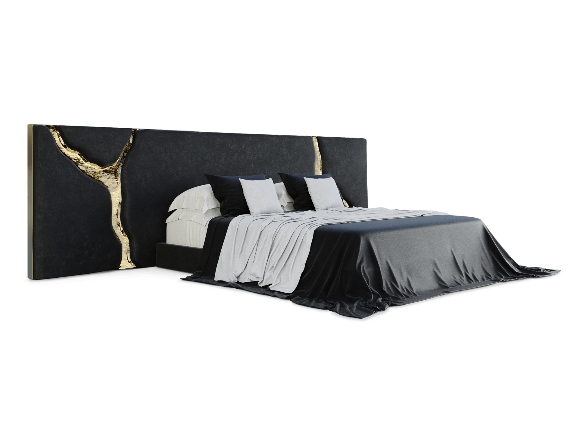 Fissure Black Designer Headboard