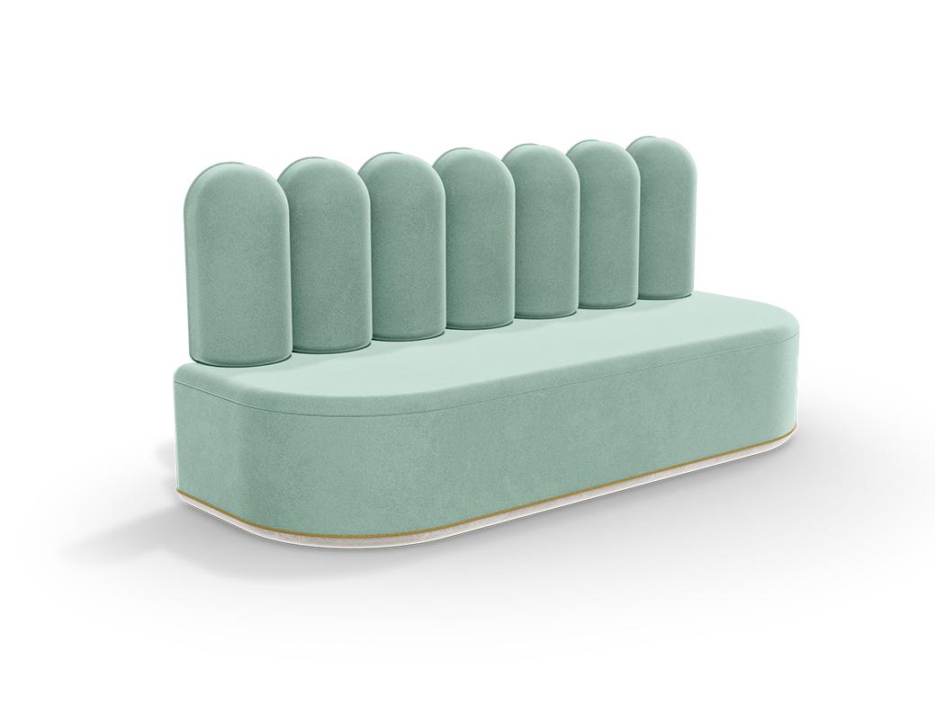 Fluffy Cloud II Green Sofa
