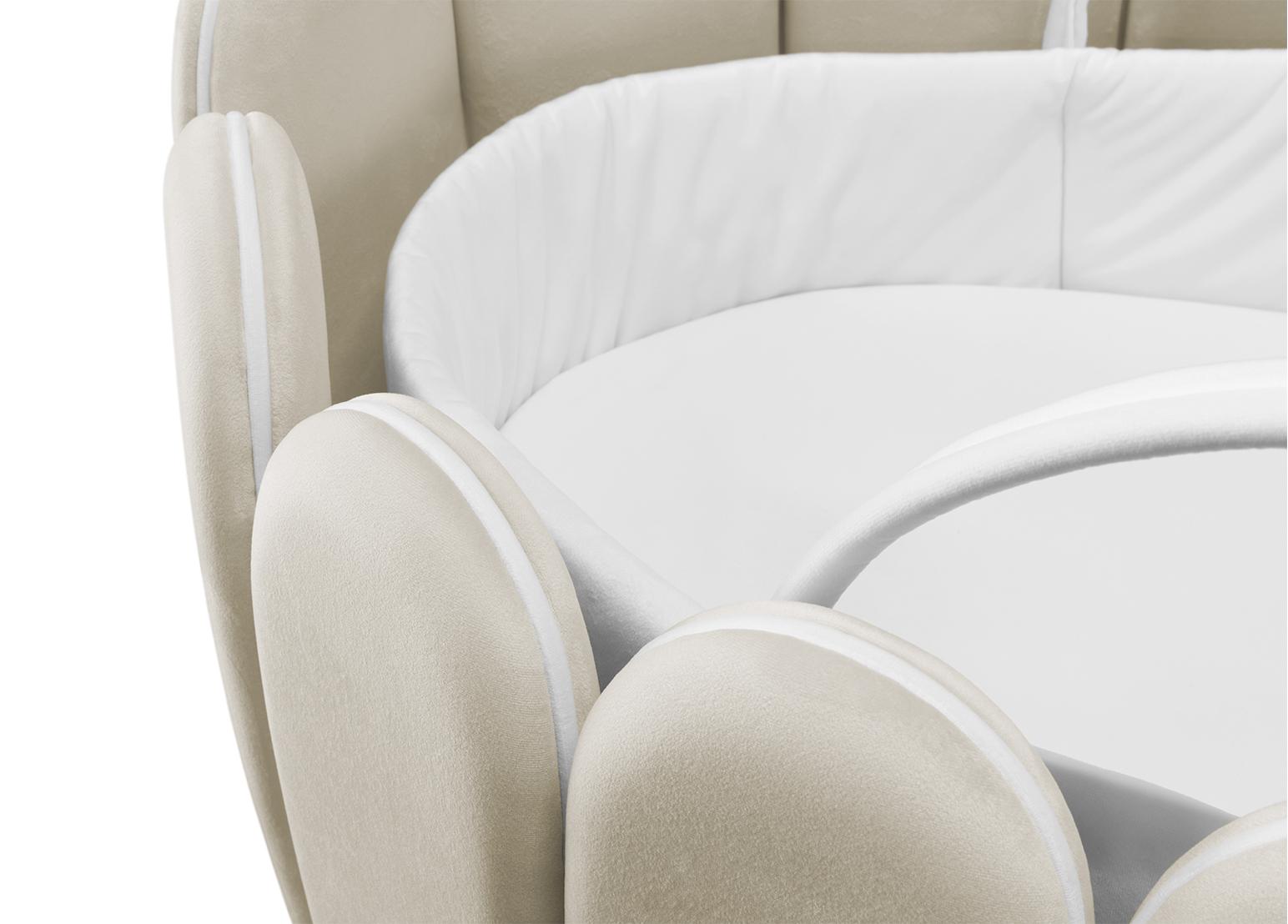 Lotus Gentle Beige Rocking Crib