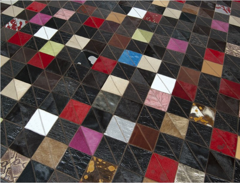 Mosaic Multicolour Luxury Cowhide Rug