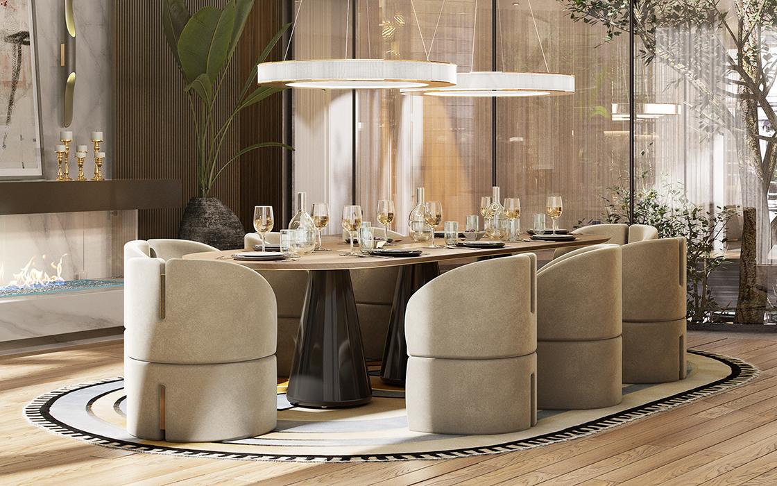 Forge Oval Dining Table - 8