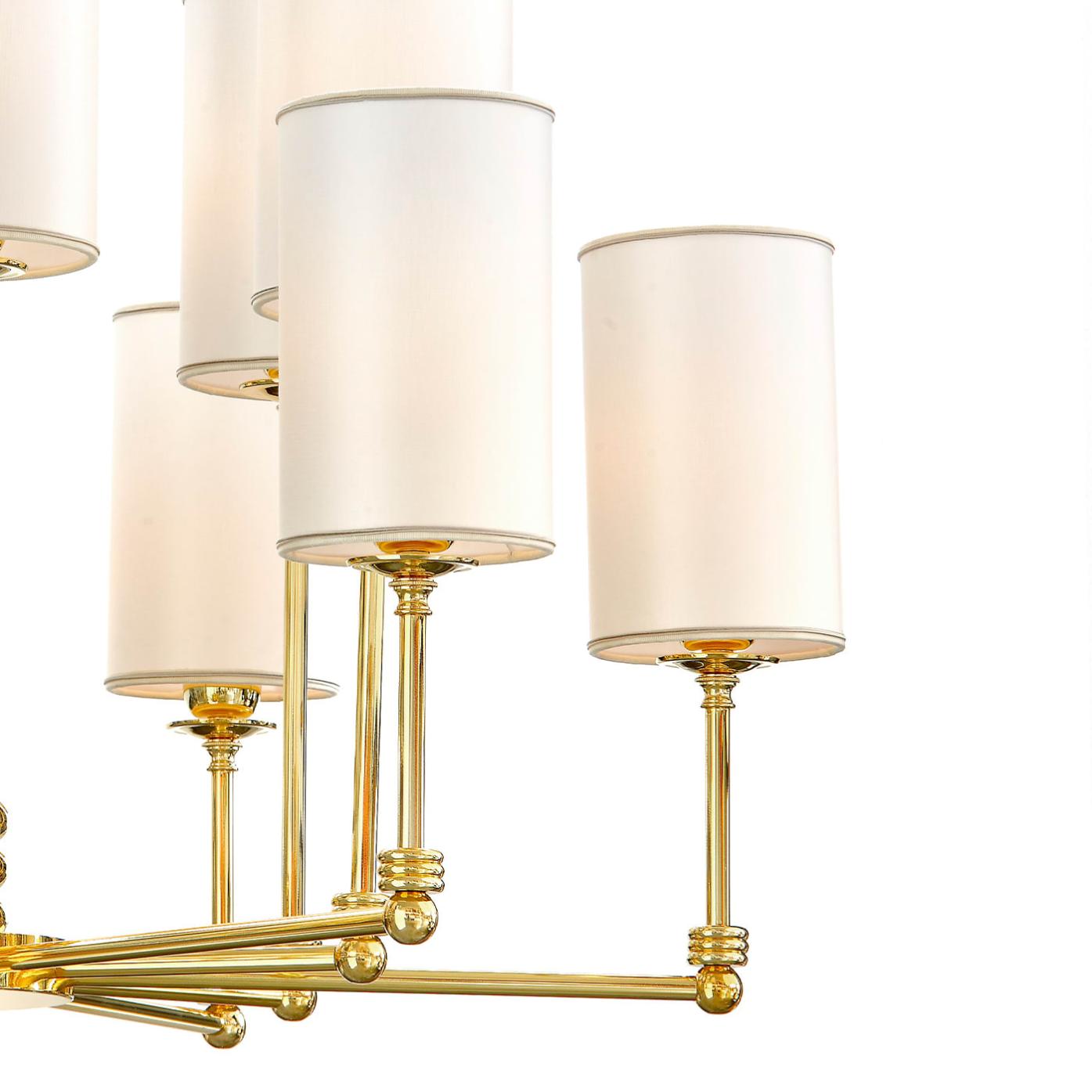Polished Gold Brass Shade Chandelier