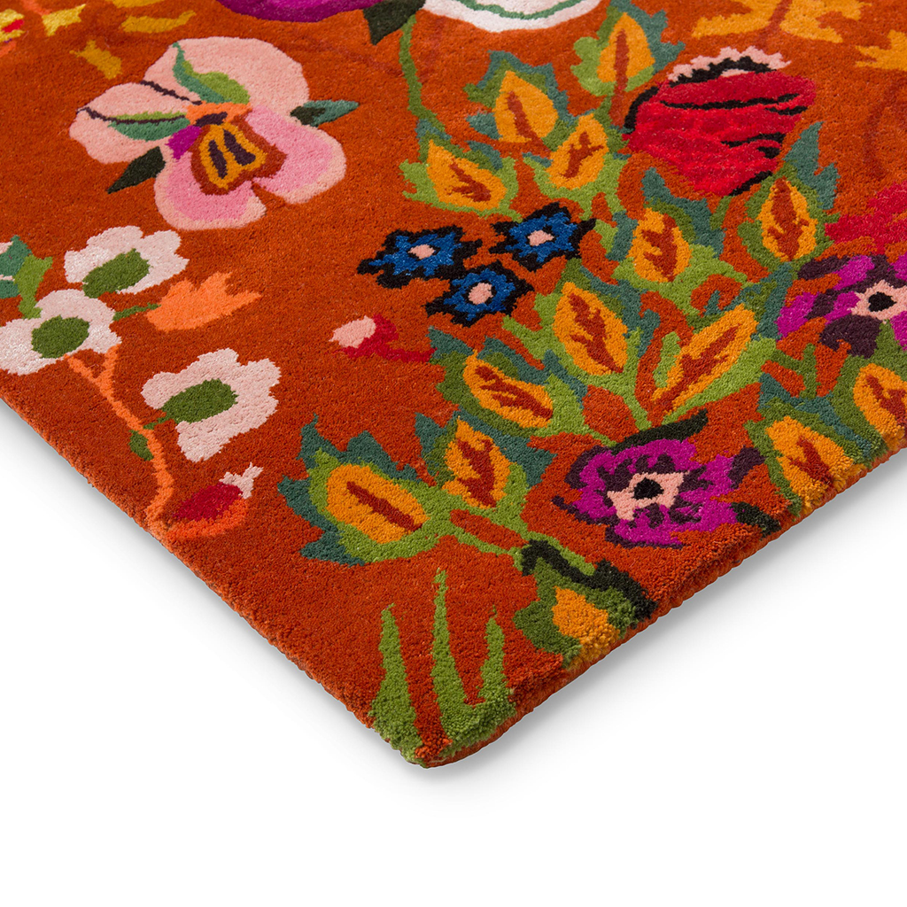 Garden Floral Amber/Lime Rug | Size: 170 x 240 cm