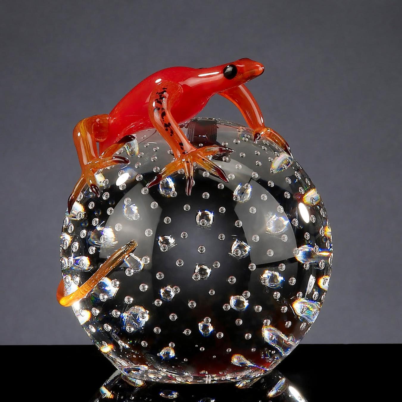 Gecko on Sphere Italian Figurine