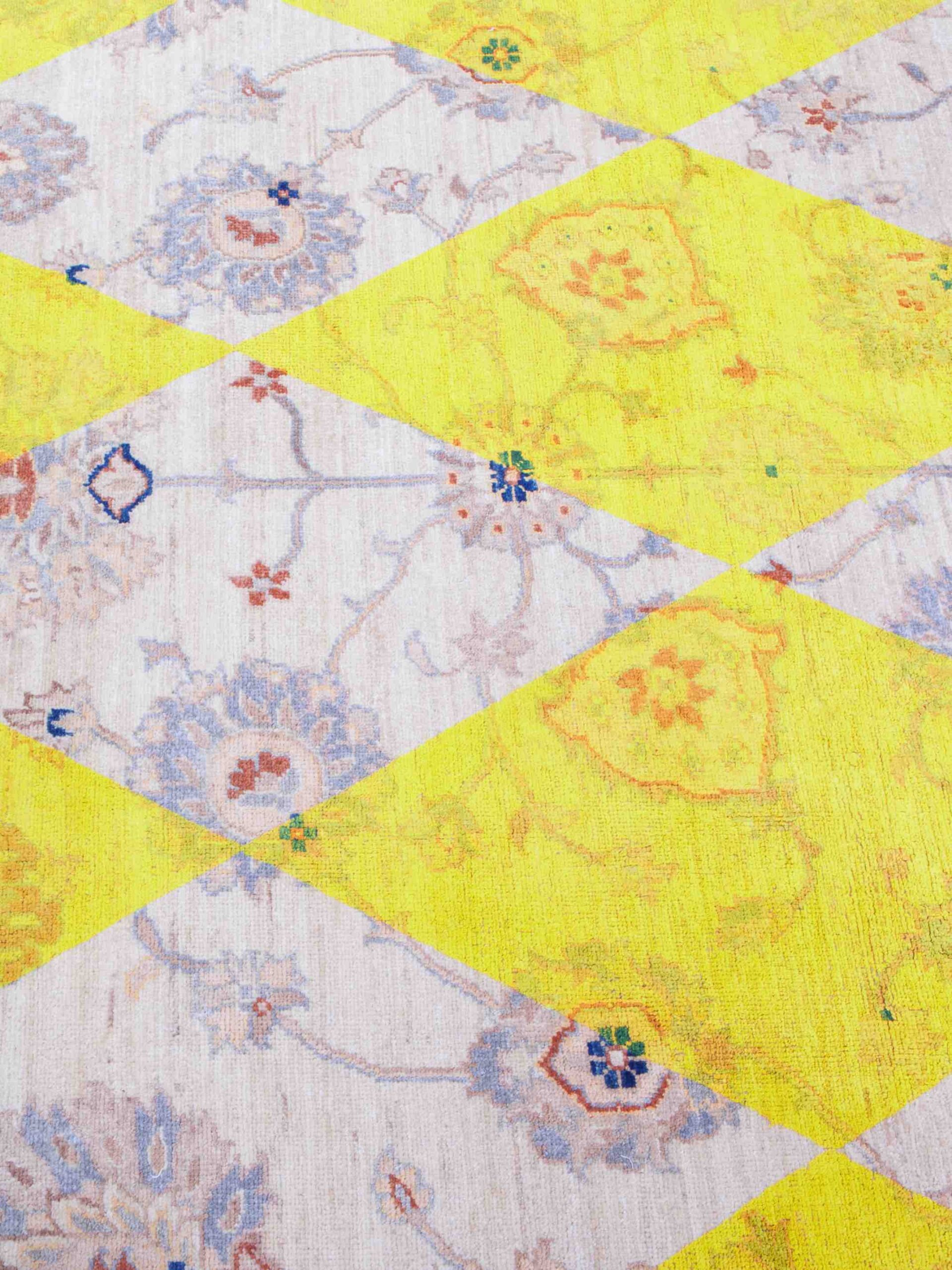 Double Layer Yellow Wool Rug