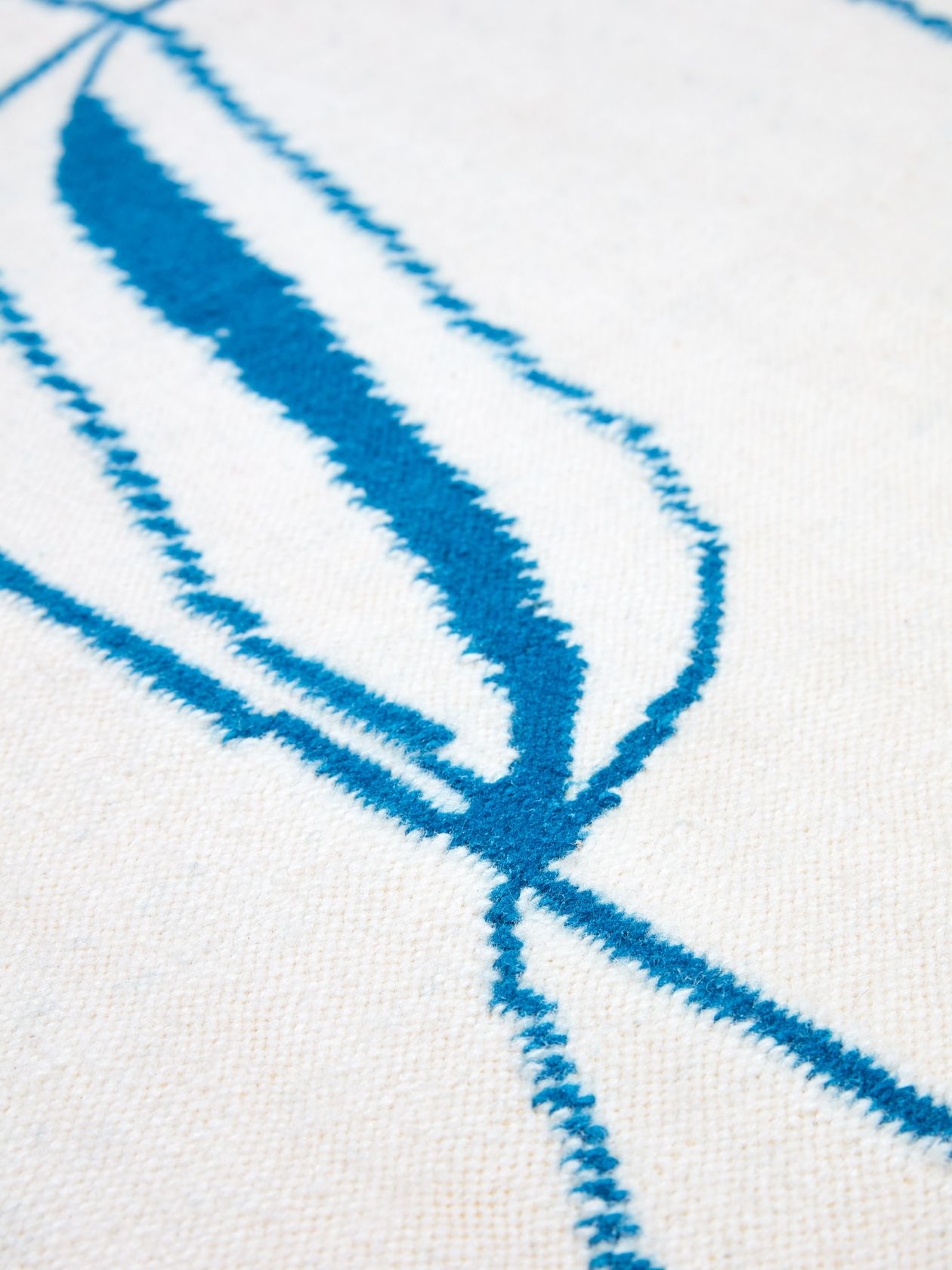 Ravie Blanc Designer Wool Rug